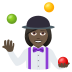 🤹🏿‍♀️ woman juggling: dark skin tone display on JoyPixels